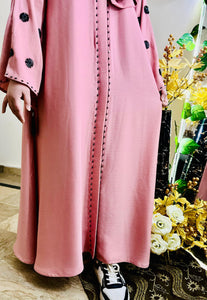 Flayer Sleeve Handmade Dabka Abaya – Premium Zoom Fabric